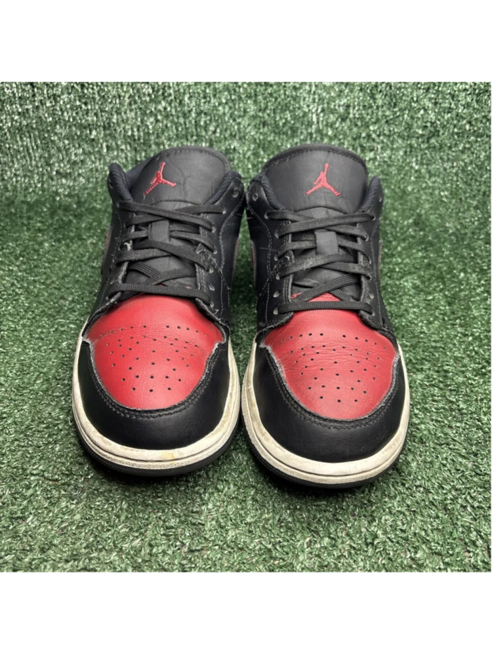 Nike‎ Air Jordan 1 Low Bred Black Red White 553558-067 Mens Size 8
